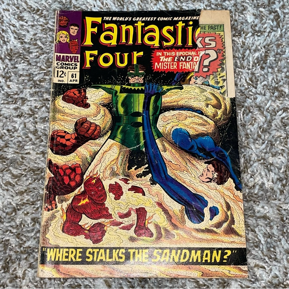 VINTAGE 1967 MARVEL FANTASTIC FOUR Silver Surfer Sandman Silver Age Comic #61